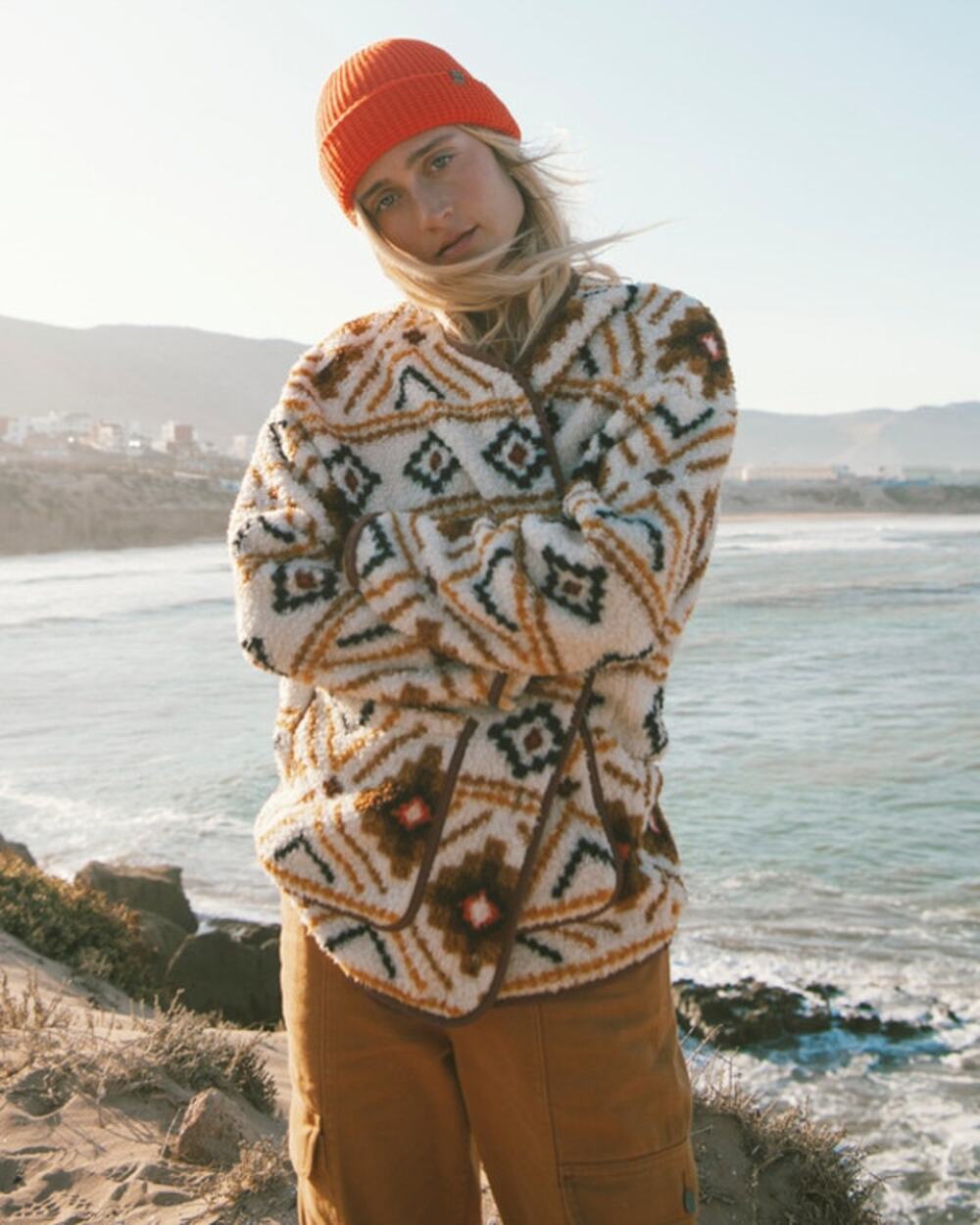 Billabong Fireside Cosy Fleece Shacket Aztec Geometric Southwestern Boho Small